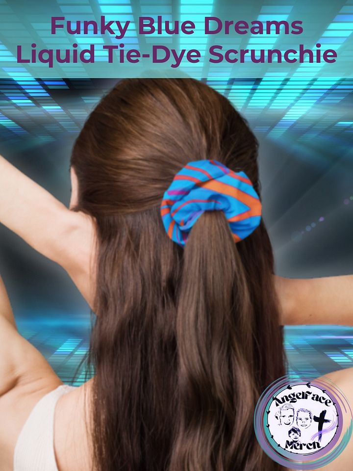 Funky Blue Dreams Liquid Tie-Dye Scrunchie product image (1)