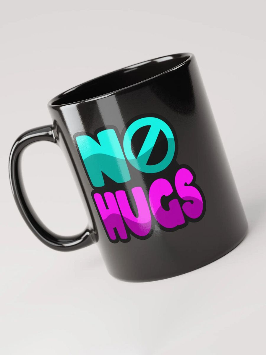 NO HUGS GLOSSY BLACK MUG product image (4)