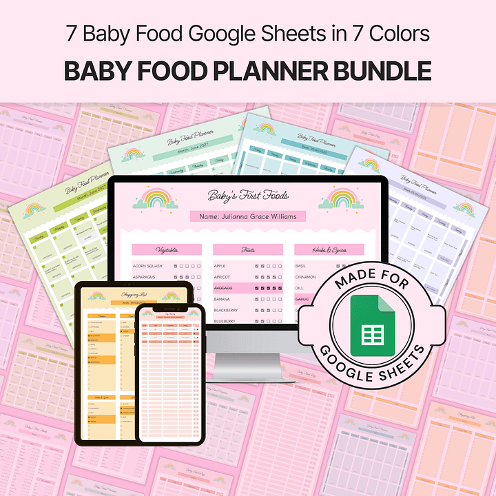 Baby Food Planner Bundle Google Sheets product image (1)