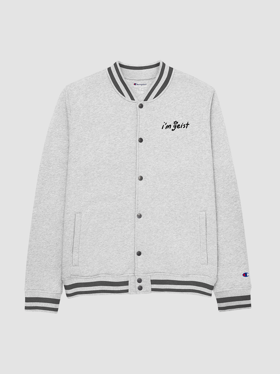 I'm Geist - Embroidered Champion Bomber Jacket [White] product image (2)