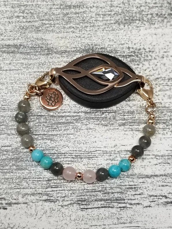 Serendipity Bracelet | Labradorite, Amazonite, Rose Quartz | Handmade Accessory for Bellabeat Leaf Urban & Ivy product image (2)