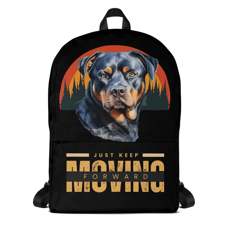 Rottweiler Keep Moving Forward All-Over Print Backpack product image (4)