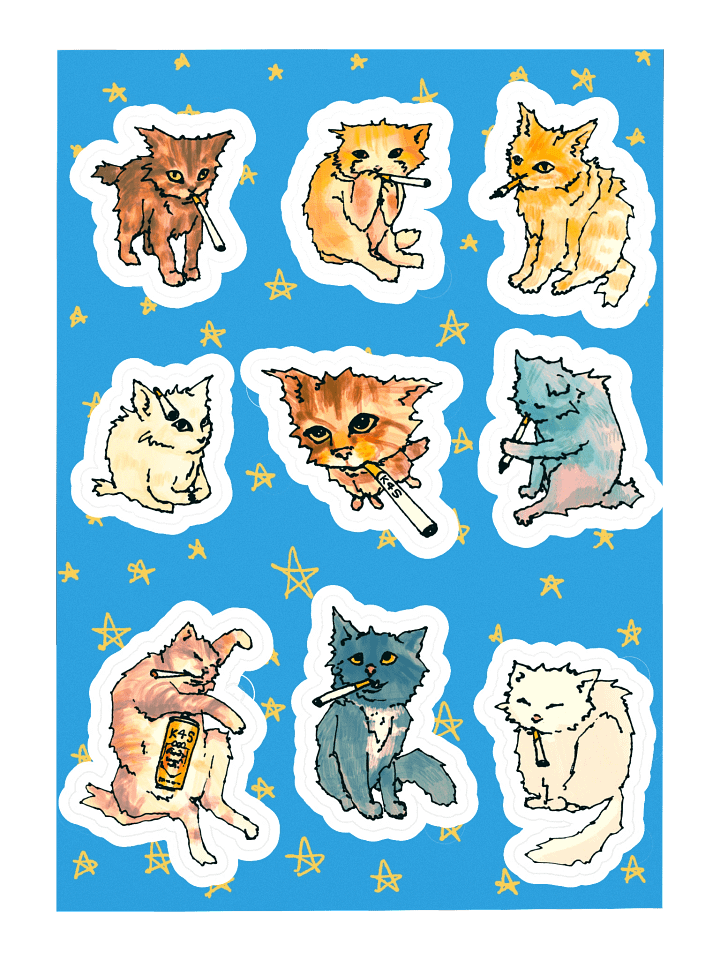CAT SMOKE STICKERS product image (1)
