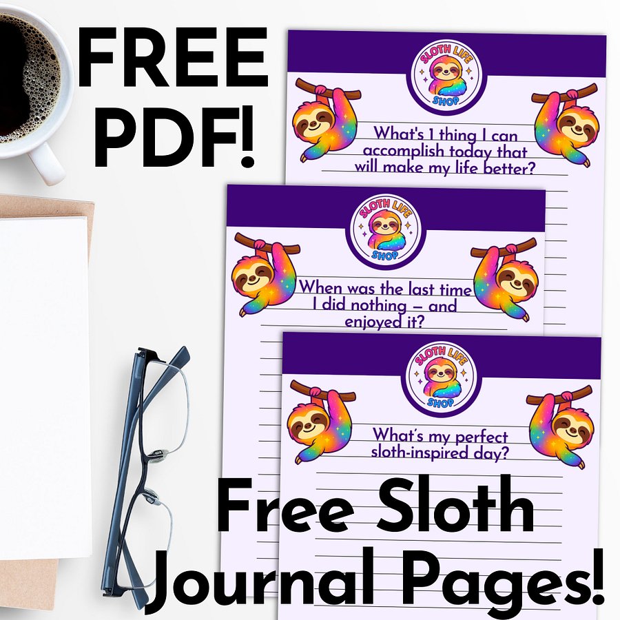 Sloth Journal Challenge – 21-Day Prompts PDF (Free Download) product image (1)