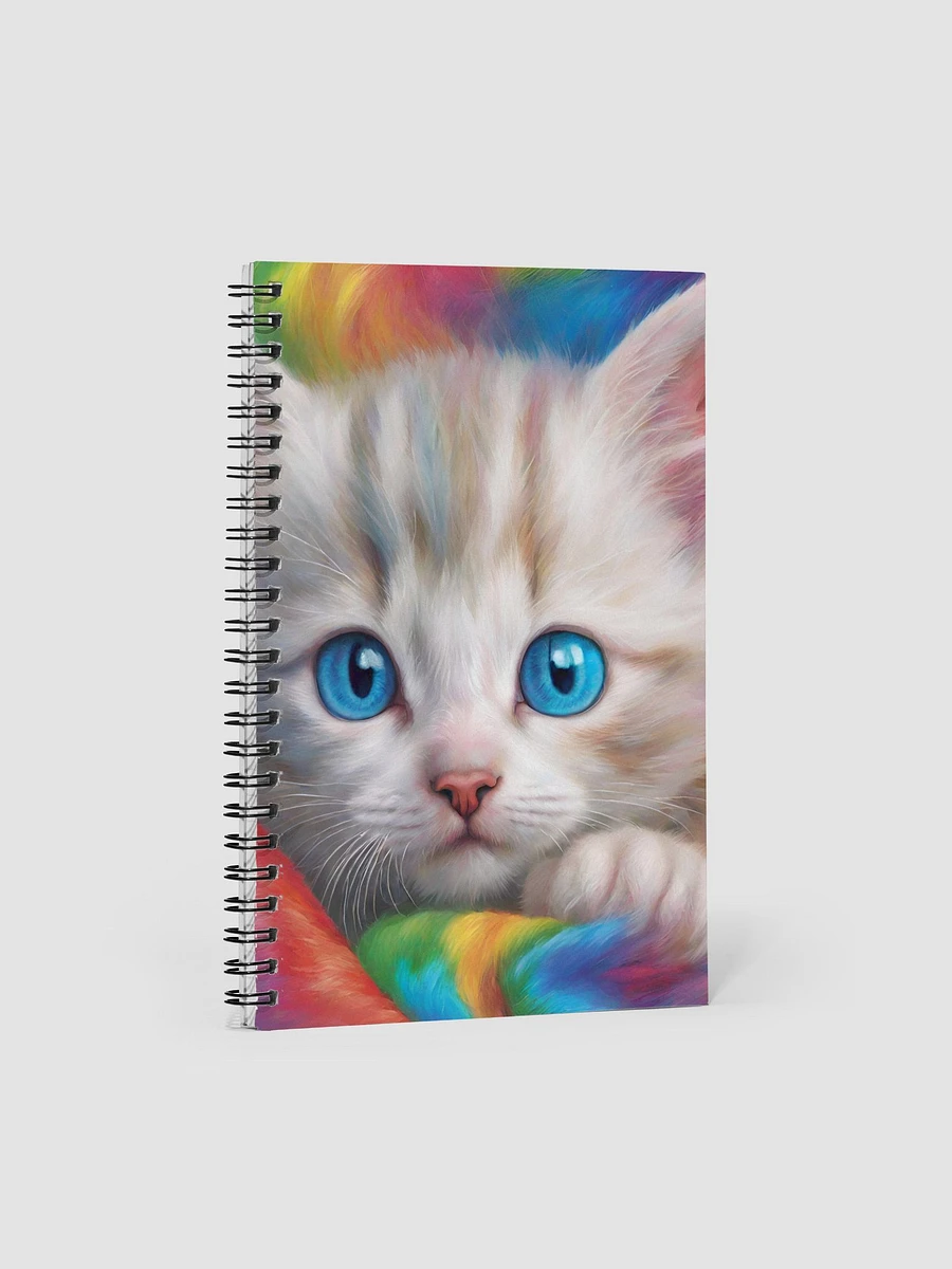 Whimsical Rainbow Kitten Spiral Notebook product image (1)
