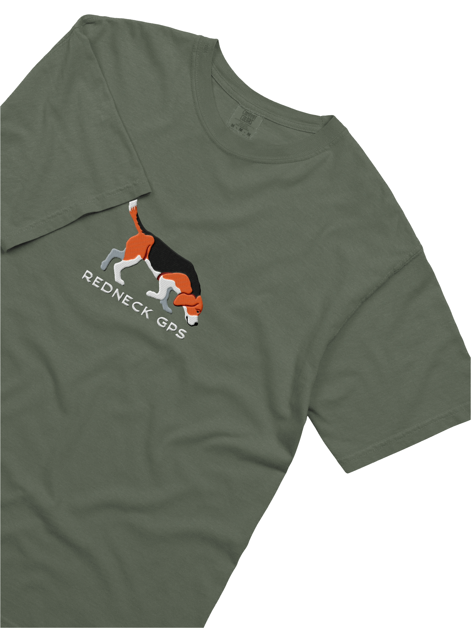 Redneck GPS T-Shirt(Embroidered) of a Beagle(Tricolor) product image (45)