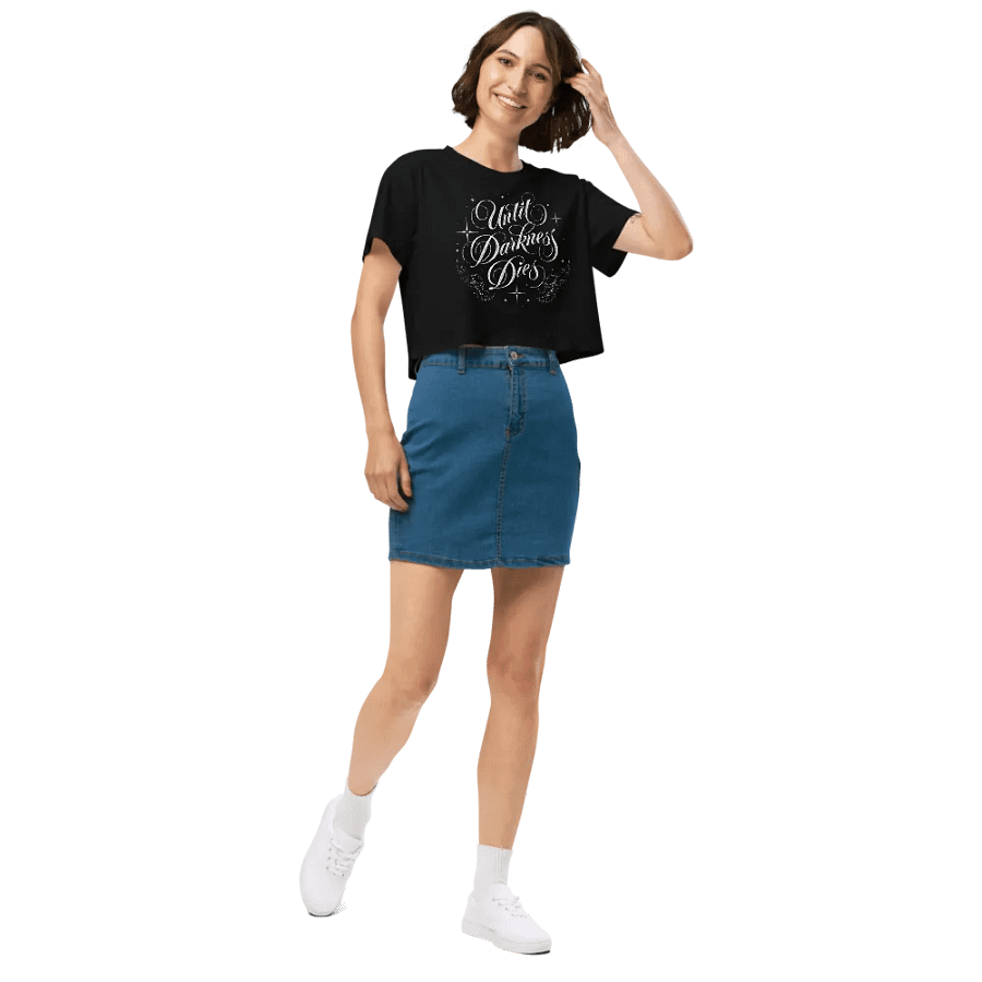 Until Darkness Dies (wings design) Women's Premium Crop Top product image (6)