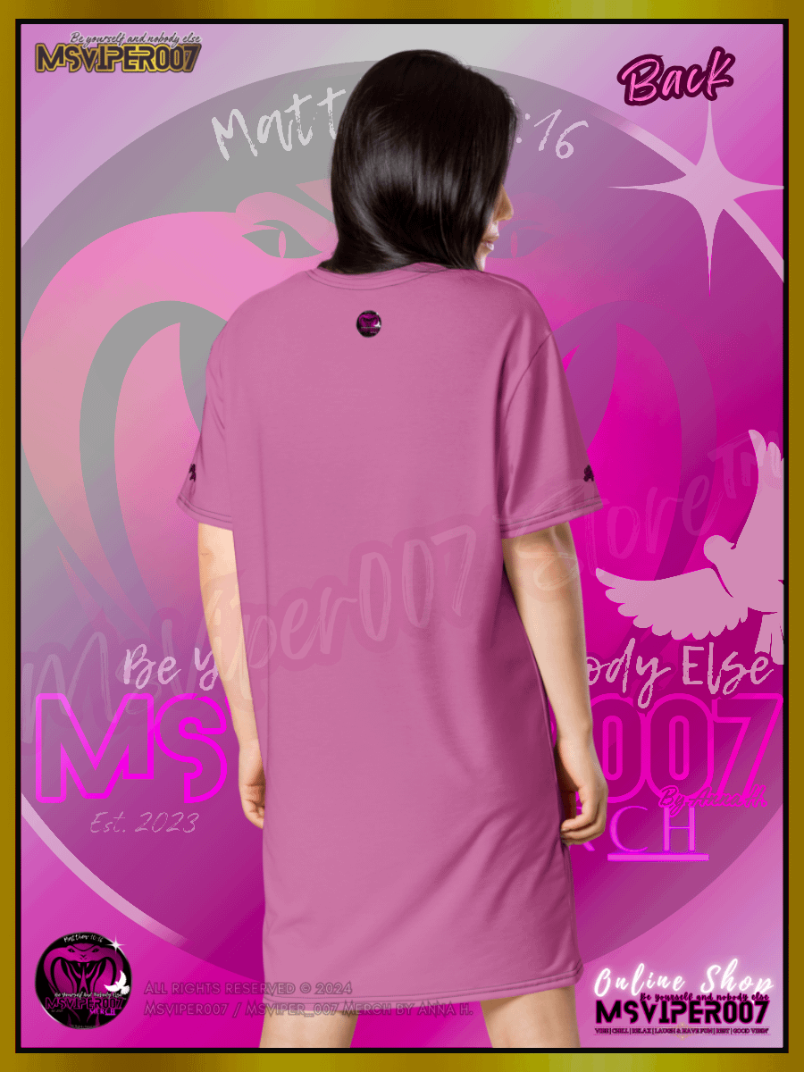 T-Shirt Dress - MsViper007's "Lady Gamers Are Awesome™ | [V3] (vintage pink/solid)" T-Shirt Dress product image (5)