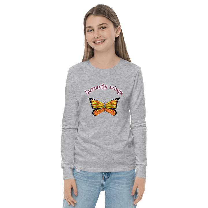 Playful Butterfly Wings Youth Long Sleeve T-Shirt product image (21)
