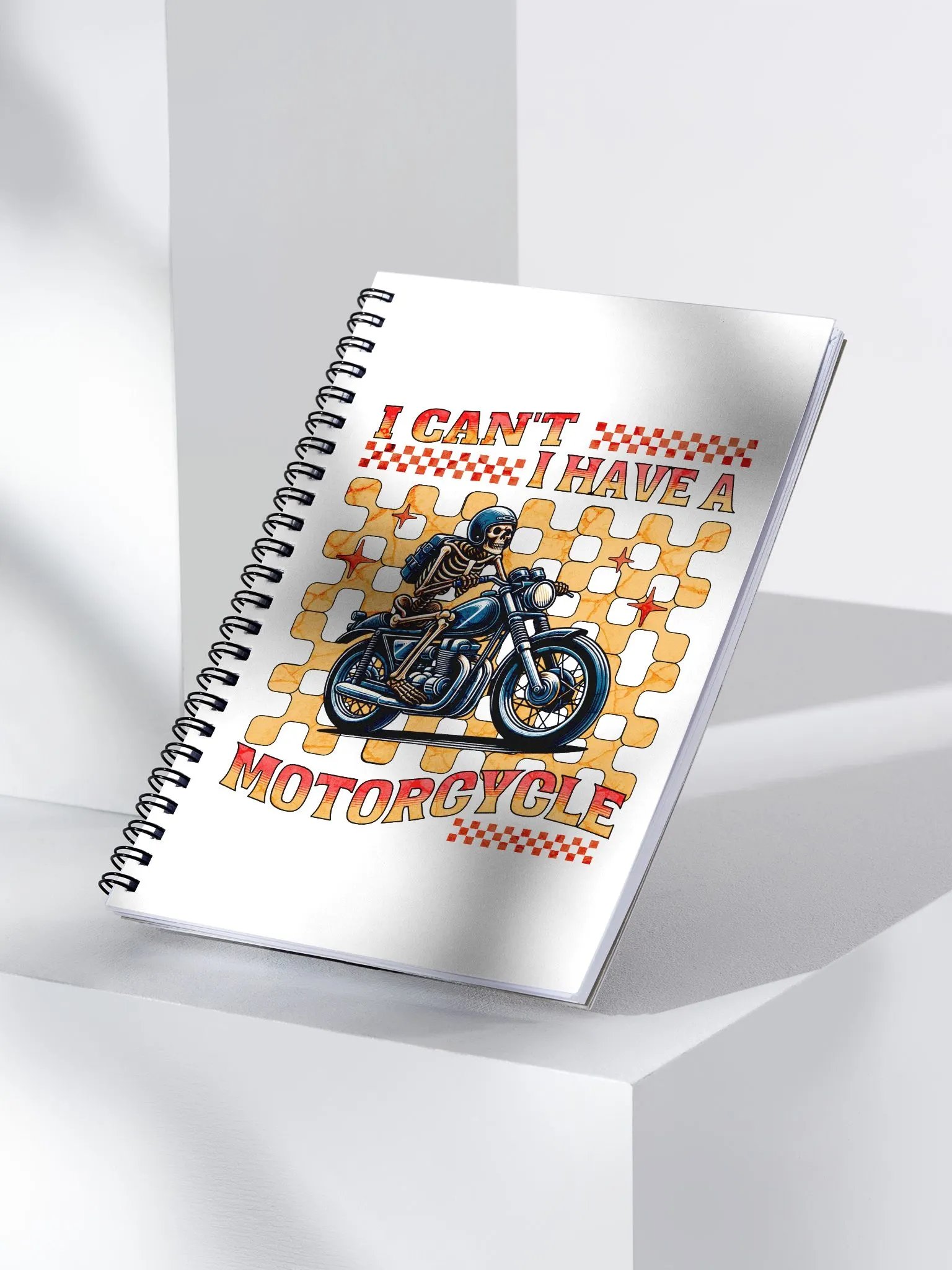 I Cant I Have A Motorcycle Skeleton Ride in Style Spiral Notebook product image (2)