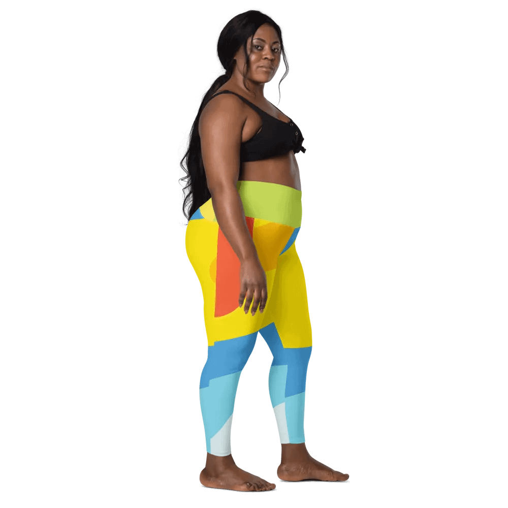 All-Over Yellow/Orange/Aqua Geometric Leggings product image (3)