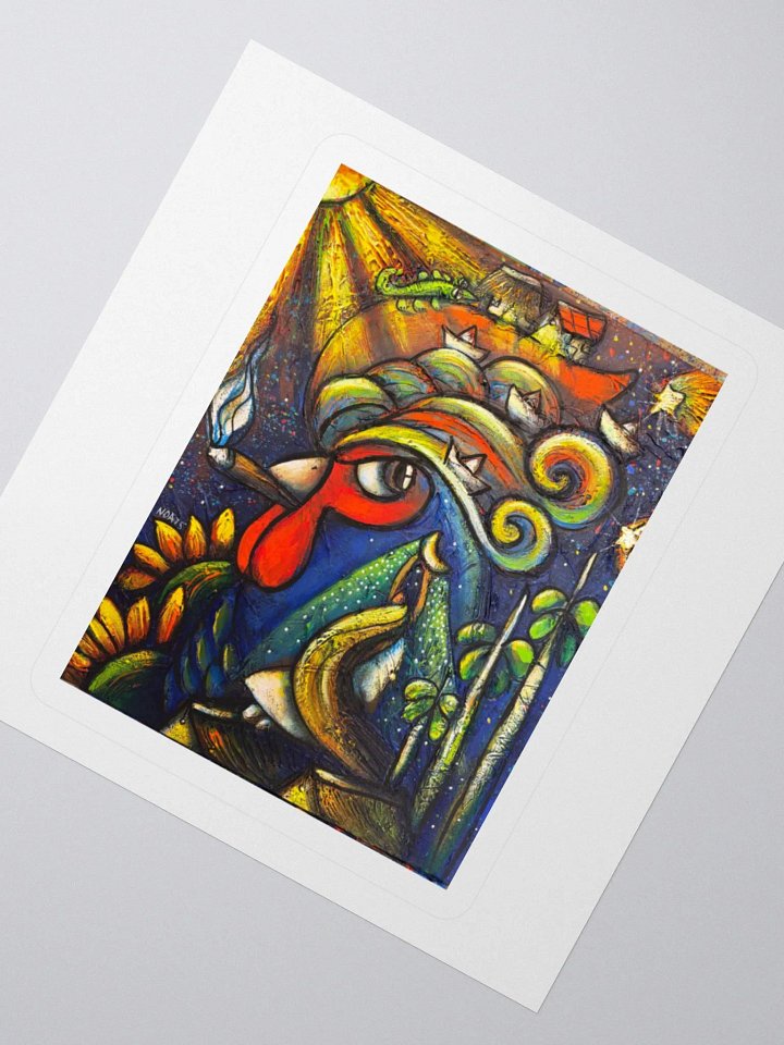 Whimsical Rooster Kiss Cut Stickers product image (2)