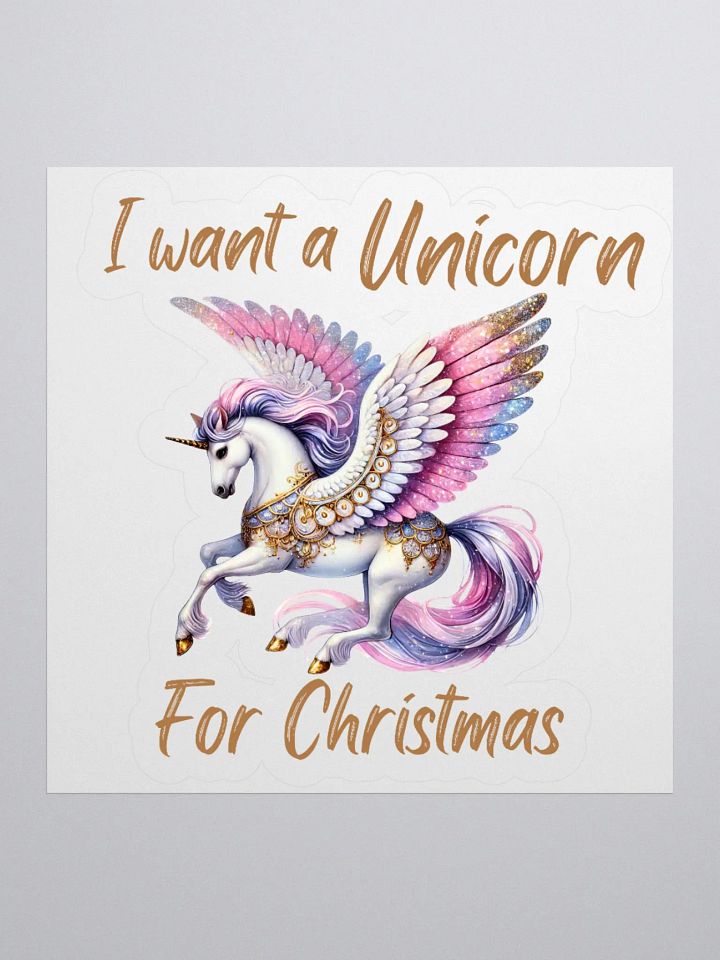 Unicorn Wonderland Christmas Kiss Cut Stickers - Gold product image (1)