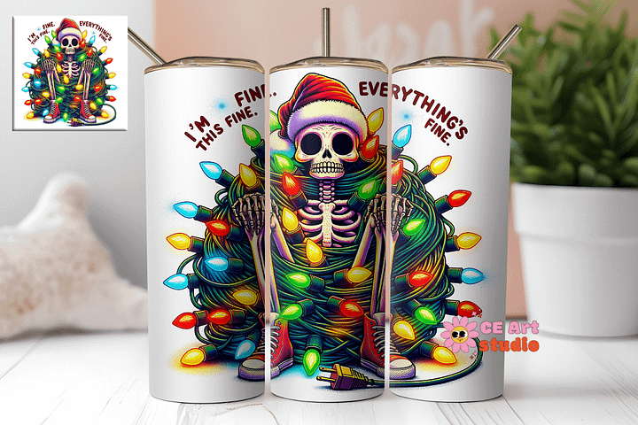 I'm Fine This Fine Everything's Fine Tumbler Wrap PNG product image (1)