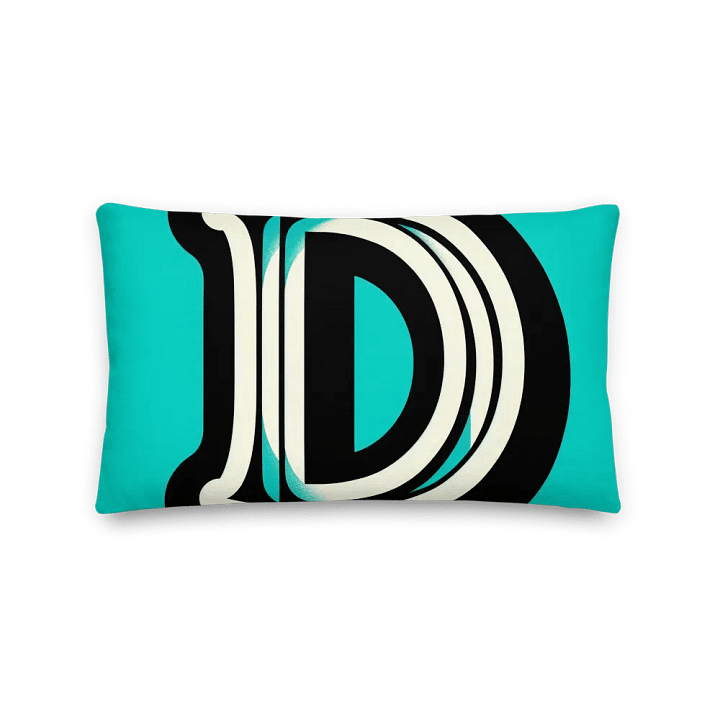 Shadowed Turquoise D Premium Pillow | AI Design initial D product image (2)
