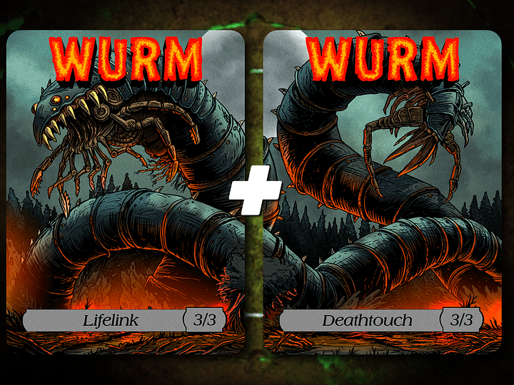 Wurm 3/3 Lifelink + Deathtouch Full Art Tokens product image (1)