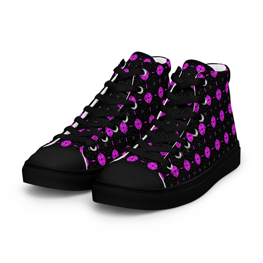 Abstract Pink Shapes Ladies Canvas Shoes High Tops product image (40)
