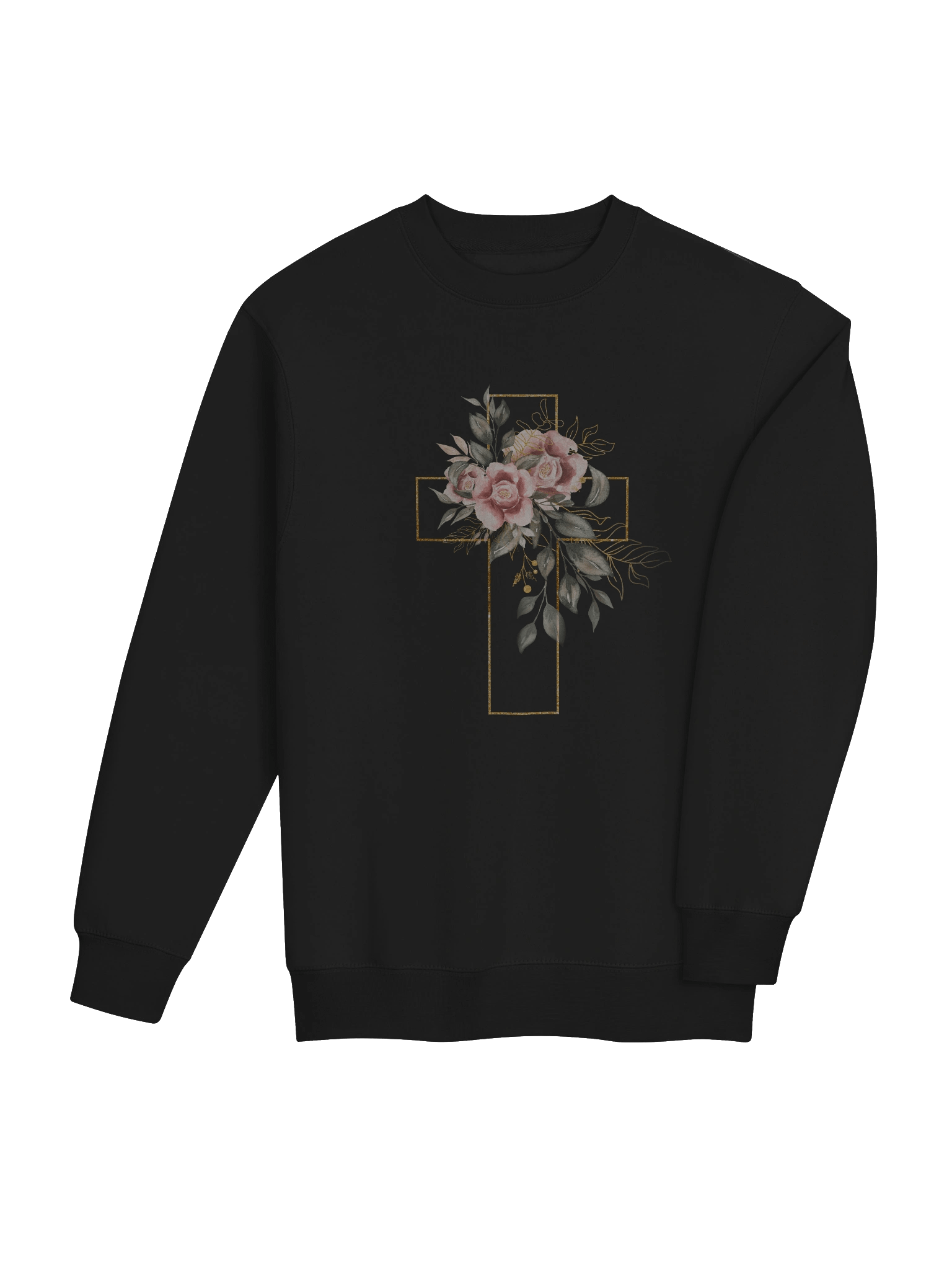 Rose Adorned Cross Crewneck Sweatshirt product image (4)