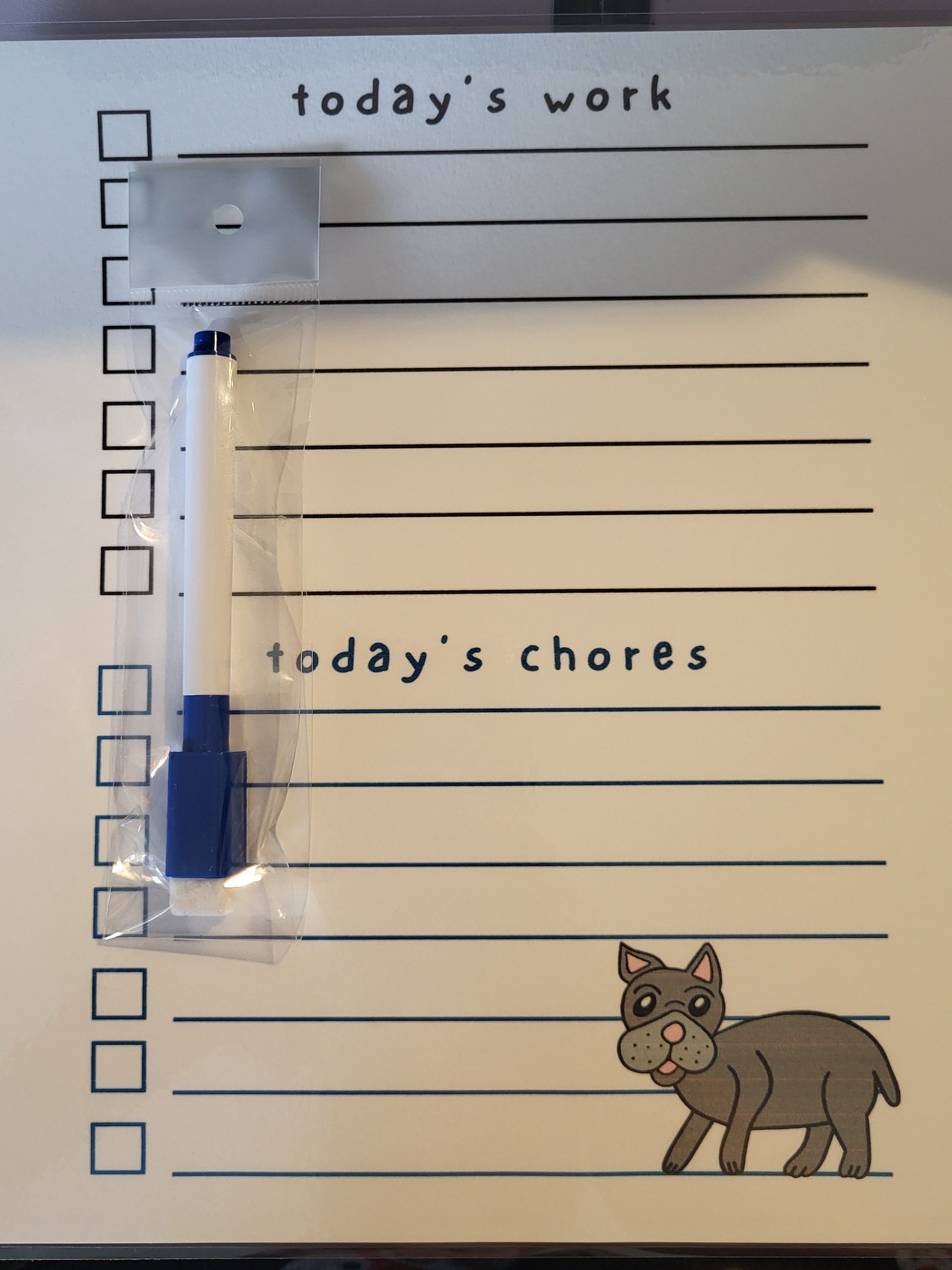 Cute Cartoon Frenchie Doggie Laminated To Do List with Dry Erase Marker product image (1)
