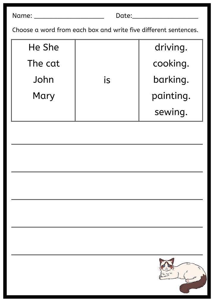Simple Sentences for Beginners Worksheet product image (2)