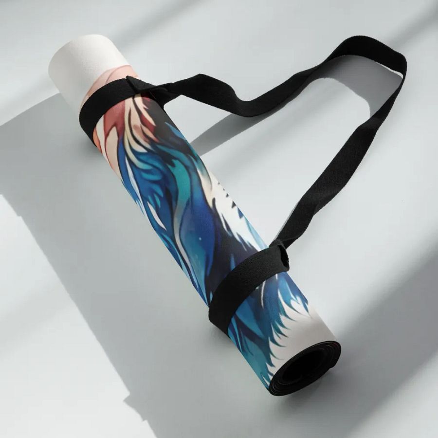 Watercolor Floral Tiger Fantasy Yoga Mat product image (6)