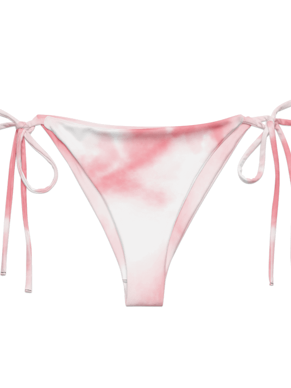 Pastel Pink and White Tie-Dye | String Bikini BOTTOM – BOURNE to Cape Cod™ | Pink Logos product image (5)