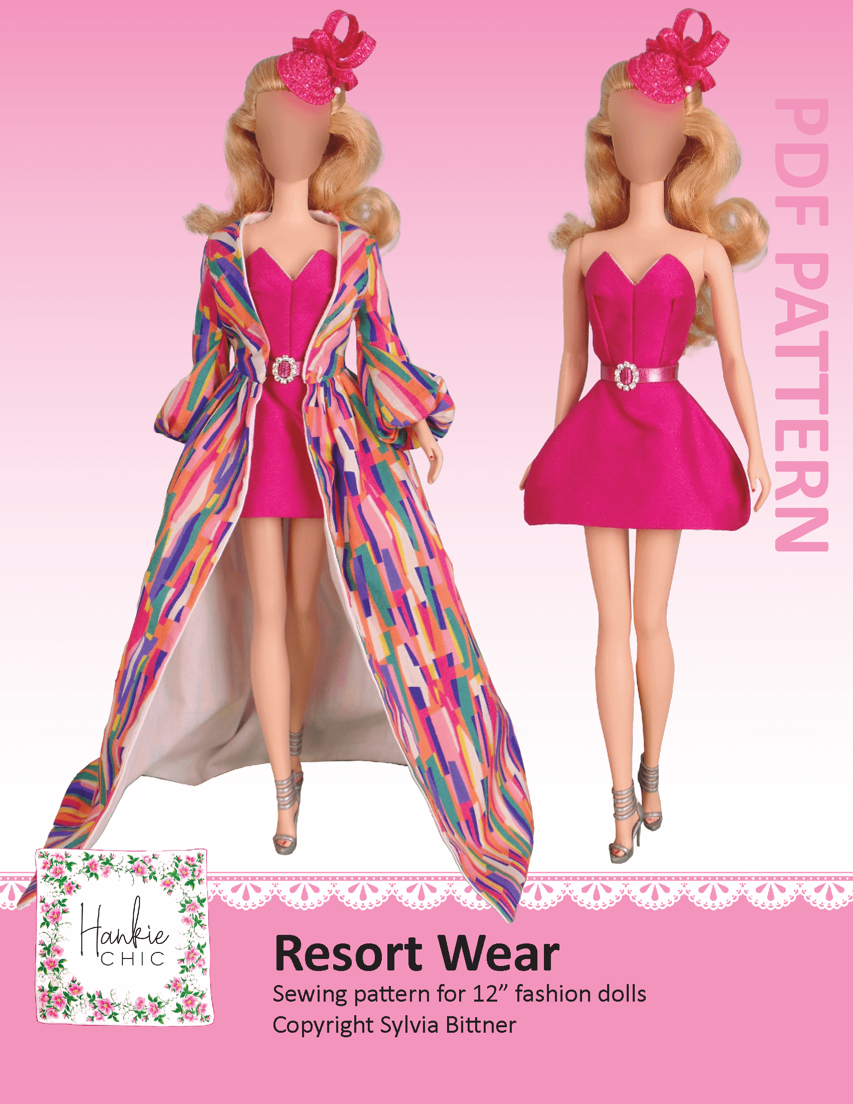 Resort Wear sewing pattern for 12" fashion dolls product image (1)