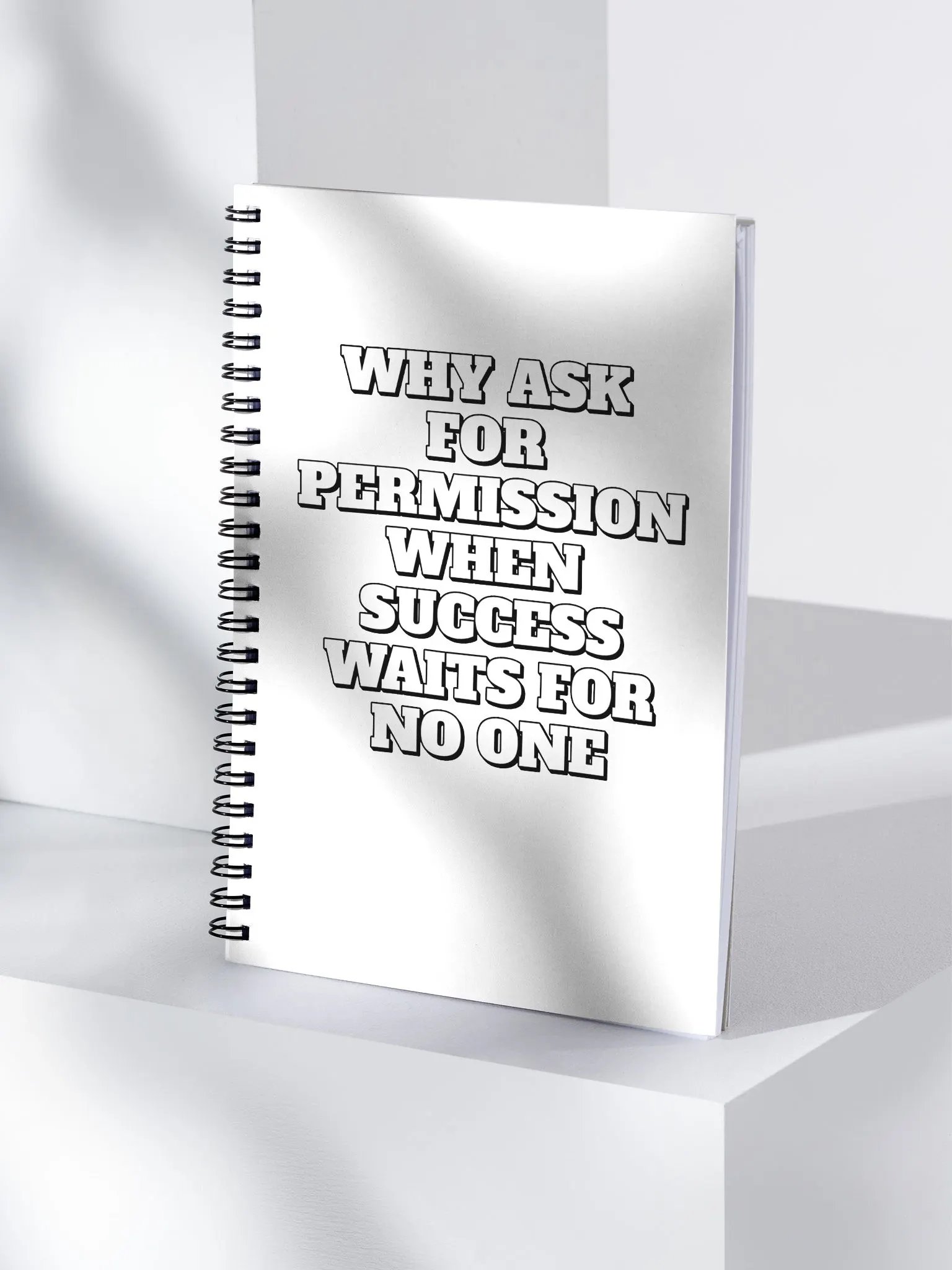 Why Ask For Permission When Success Waits For No One - Motivational Spiral Notebook product image (3)