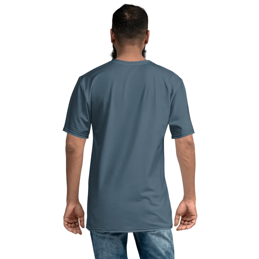 Plain Dark Greyish Blue Soft Summer Men's Crewneck Polyester Heavyweight Premium T-Shirt by Treasure Pie product image (8)