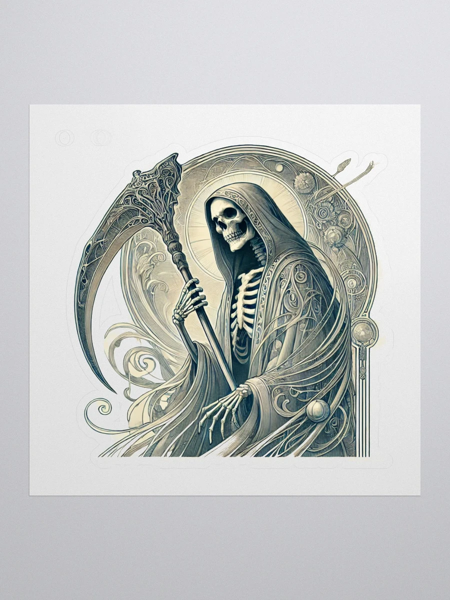 Art Nouveau Grim Reaper Vinyl Sticker – Elegant Gothic Décor product image (1)