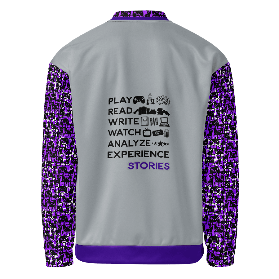 Experience Stories Unisex Bomber Jacket (Purple, Gray, and Black) product image (3)