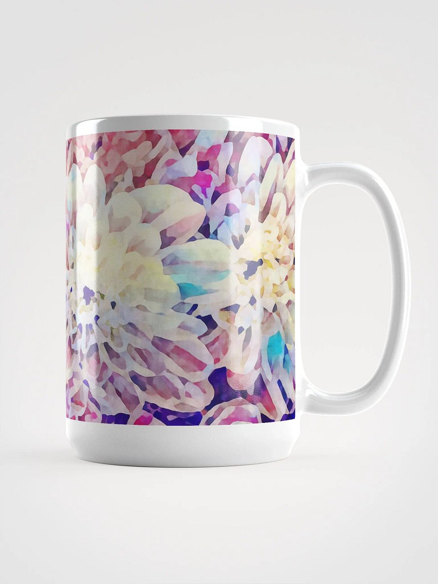 Abstract Graphic | White Coffee Mug | Pastel Dahlias Floral product image (3)