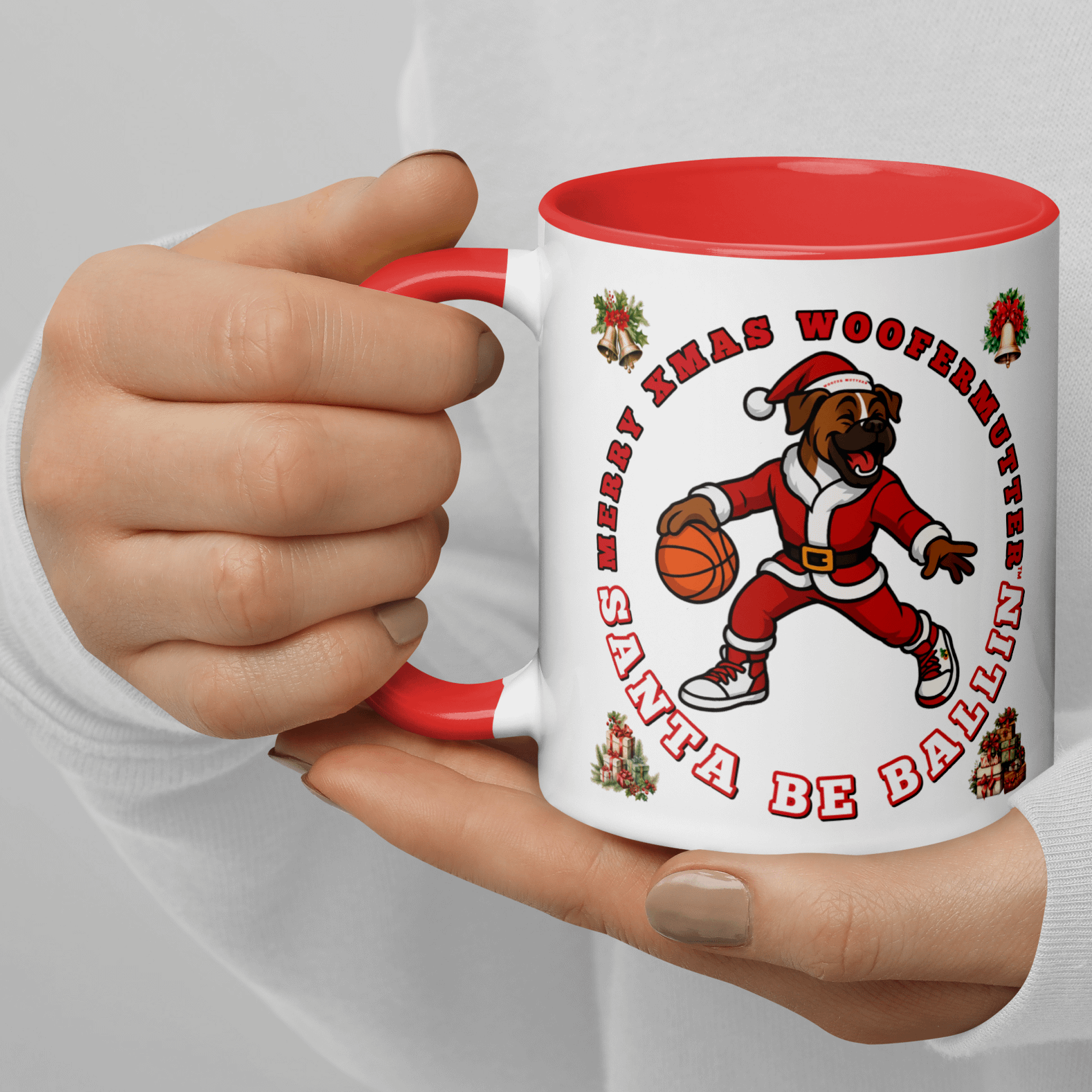 WooferMutter™ Santa Be Ballin Xmas Mug - Boxer Dawg product image (2)