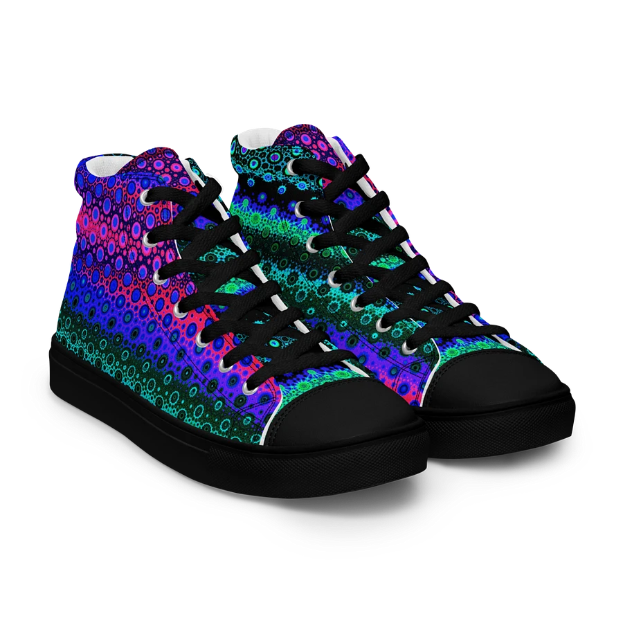 Abstract Multicoloured Pattern Men's Canvas Shoes High Tops product image (37)