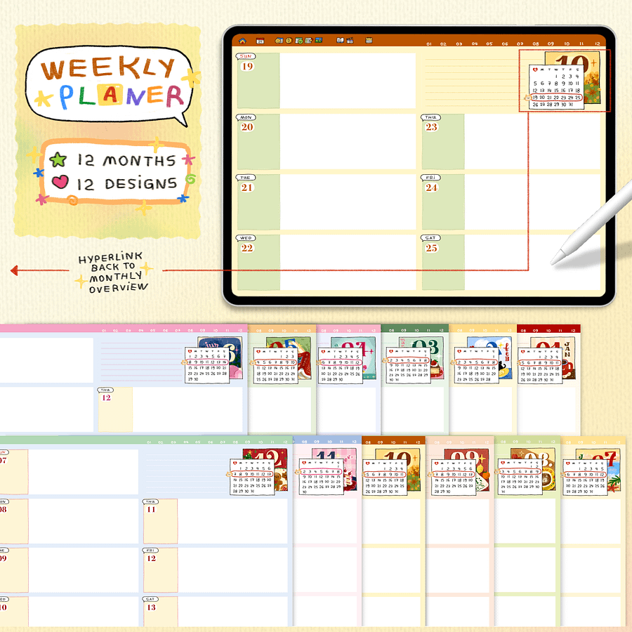 IXLOGO| digital planner 2025 ( hyperlinked + digital stickers included ) product image (4)
