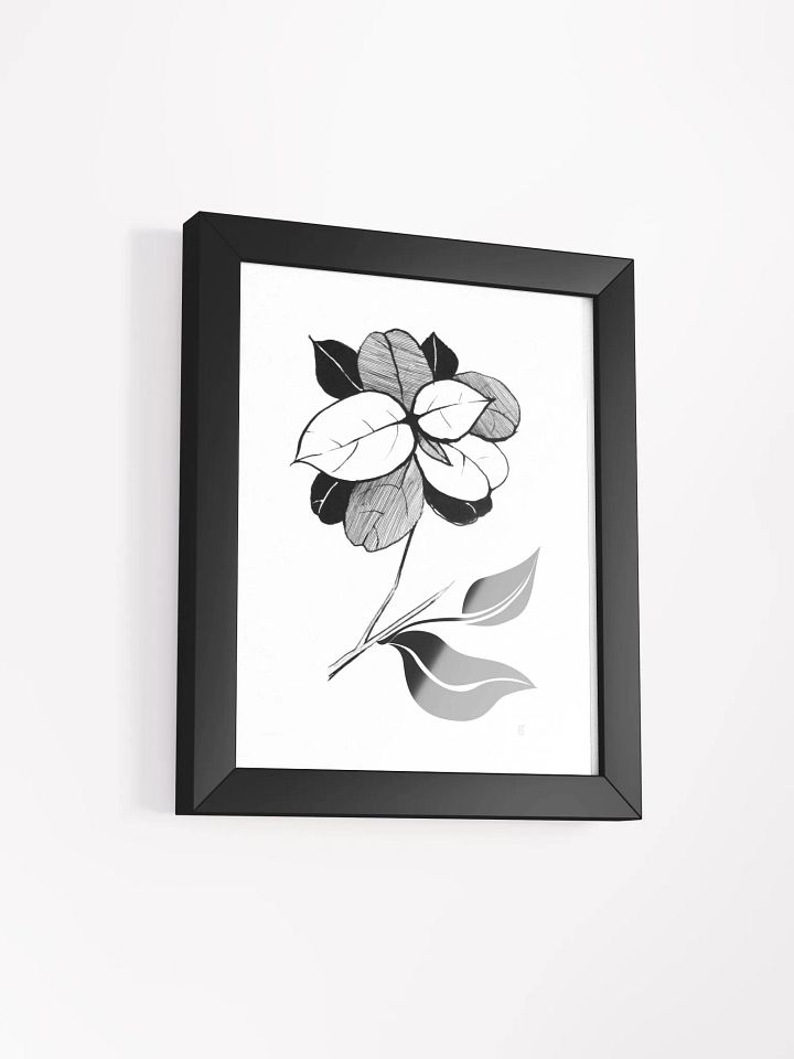 Monochrome Blossom Framed Poster - Stylish Leaves product image (6)