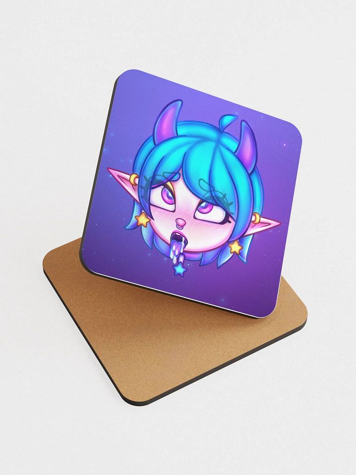 Pinipy Ahegao Glossed Cork Coaster product image (1)