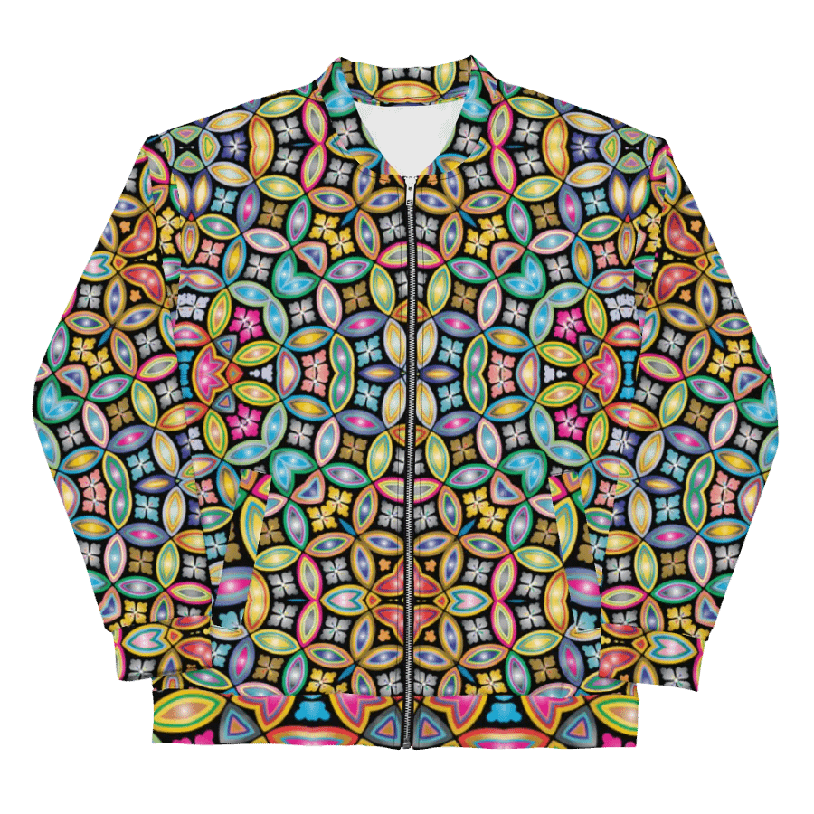 Batik Kawung Blue Bomber Jacket product image (5)