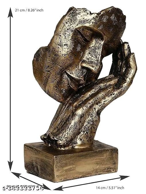 Bloture_ Art collection. Antique look human face Resting on hands , Sculpture statue. product image (2)