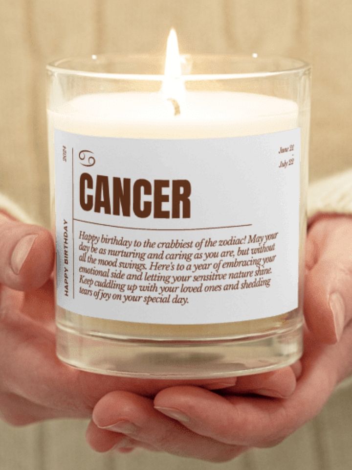 Funny Astrology Cancer Candle, Birth Month Gift For A Friend product image (1)