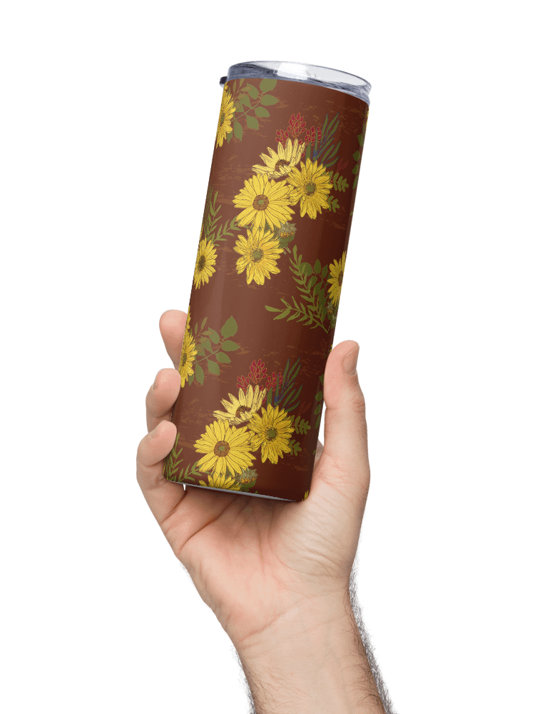 Helianthus Sunfllower 20-ounce Stainless Steel Tumbler with Straw - Red product image (2)