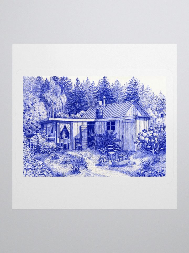 Cottage cabin illustration sticker product image (2)