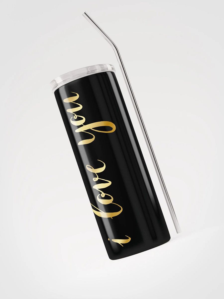 Golden 'I Love You' Stainless Steel Tumbler: Share Love in Every Sip product image (3)