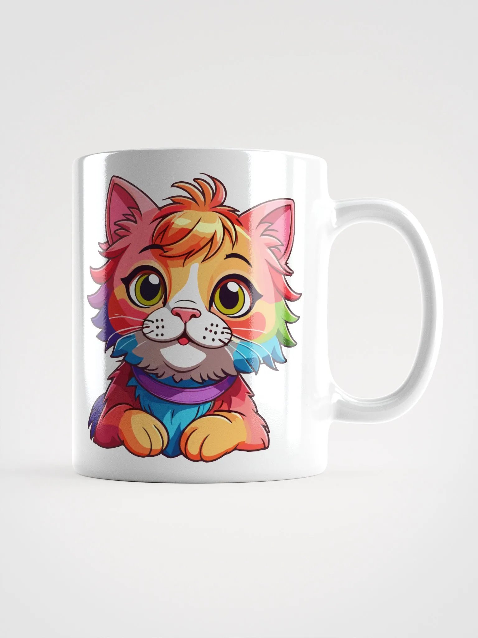 Cute Rainbow Color Cat 4 , Mug product image (1)