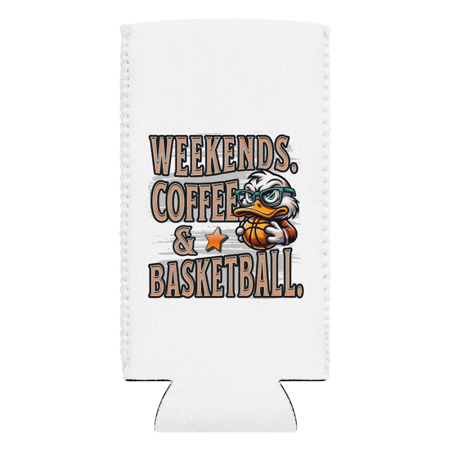 Weekends Coffee And Basketball Duck Quirky Can Cooler product image (1)