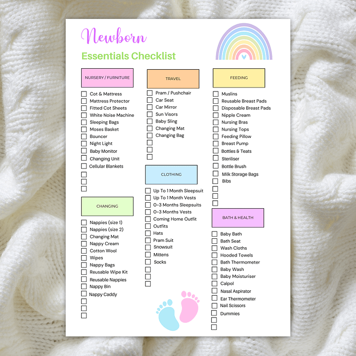 Printable Newborn Baby Essentials Checklist product image (1)