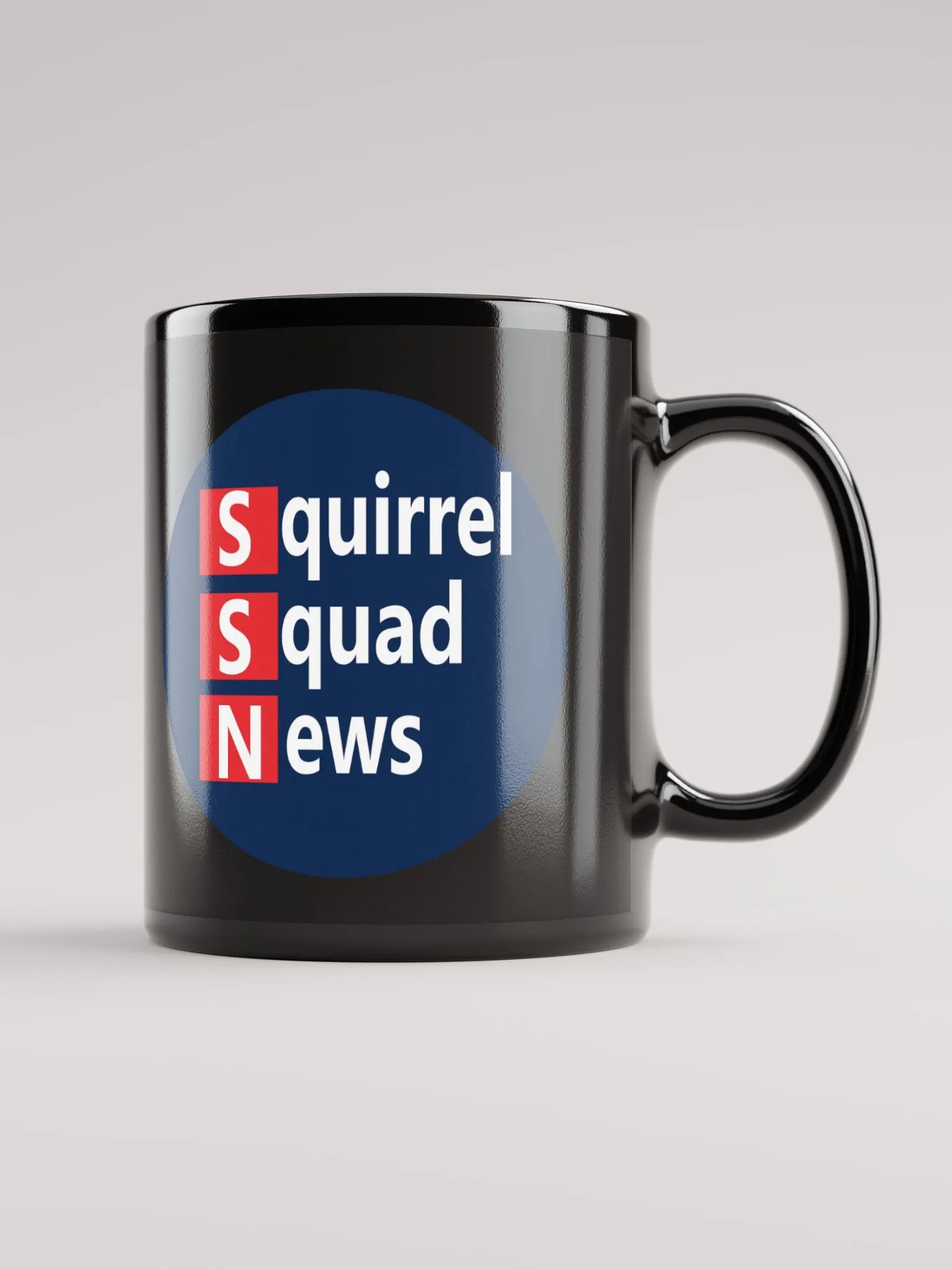 SSN Logo Black Glossy Mug Left Handed product image (1)