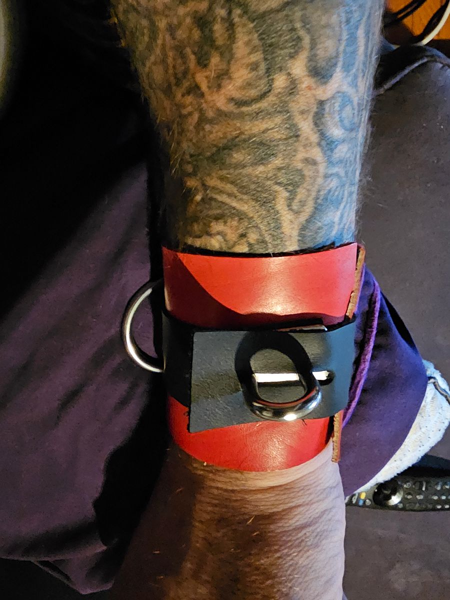A Pair of Hand Crafted Leather Cuffs product image (6)