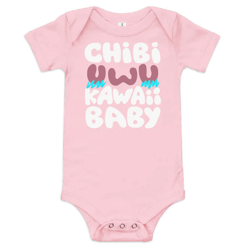 Chibi Uwu Kawaii Baby Onesie - Pink
