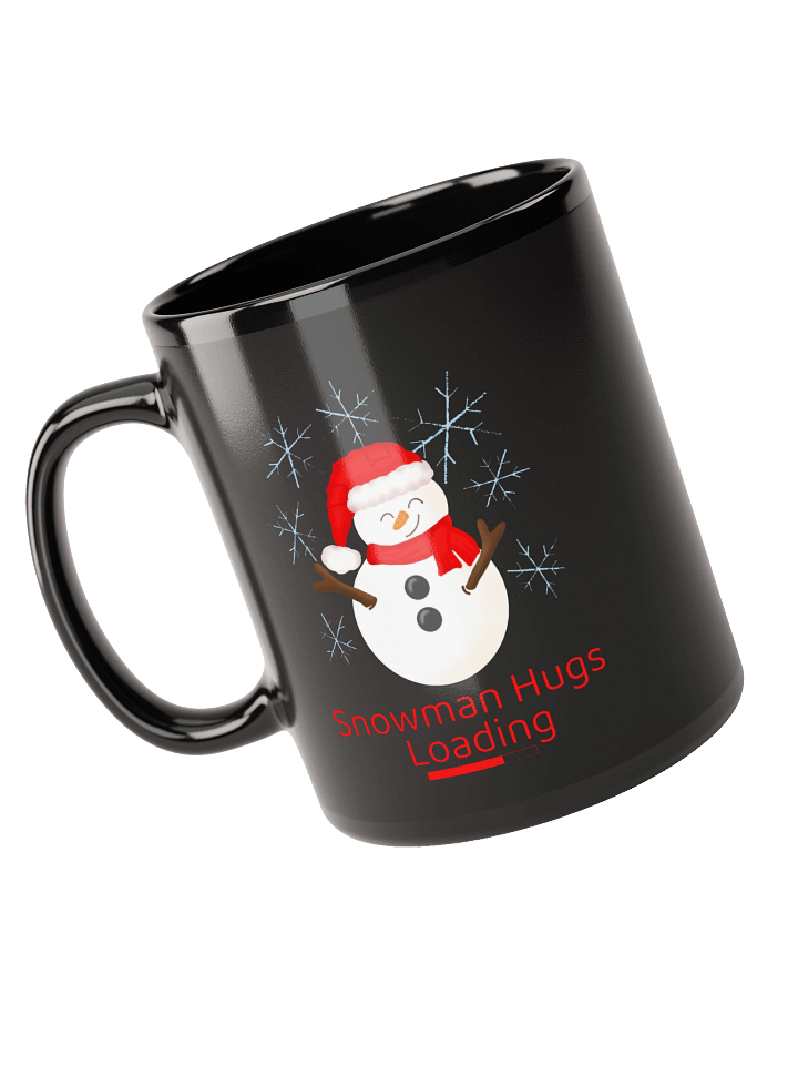 Snowman Hugs Loading Snowman Black Mug product image (2)